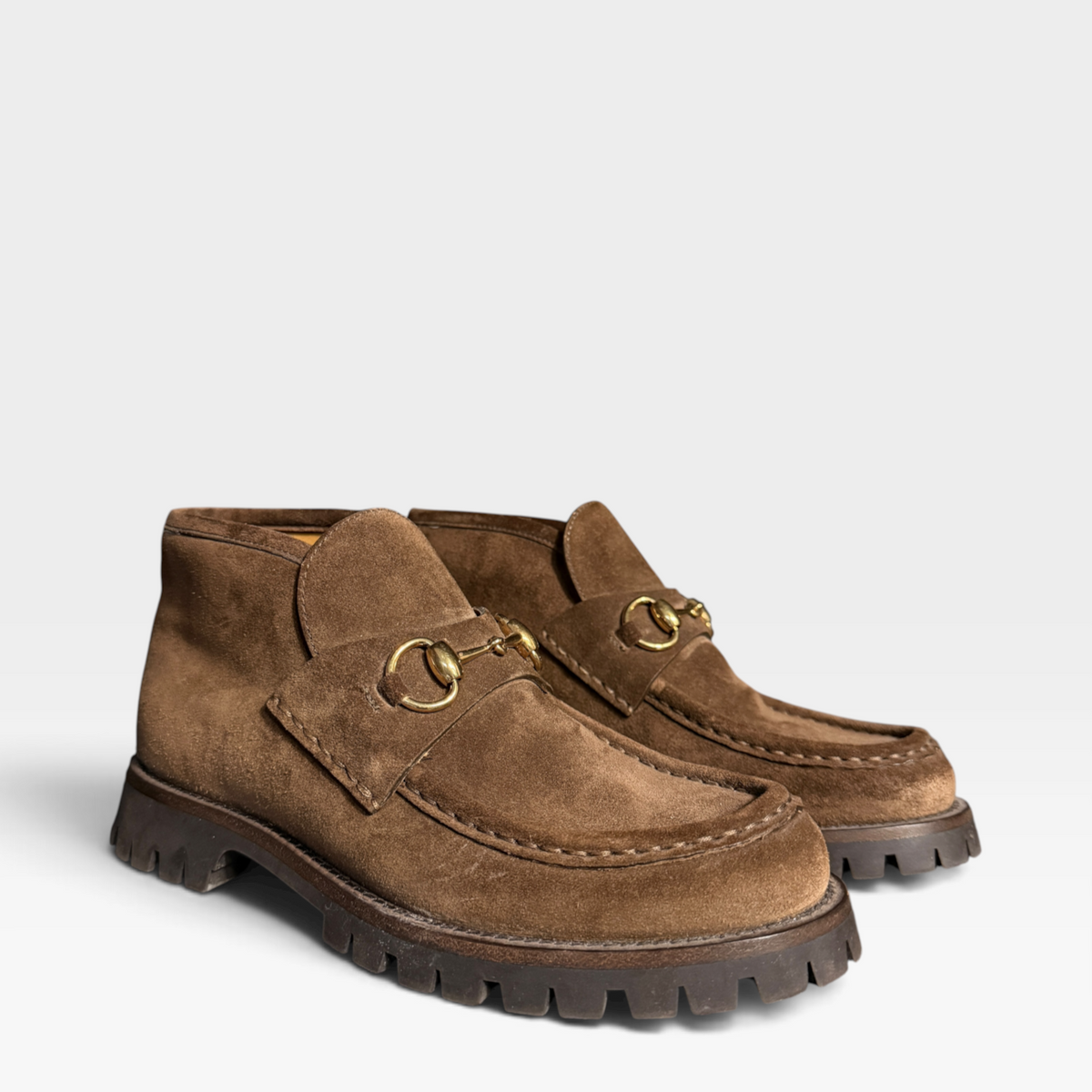 Gucci Horsebit Suede Ankle Boots
