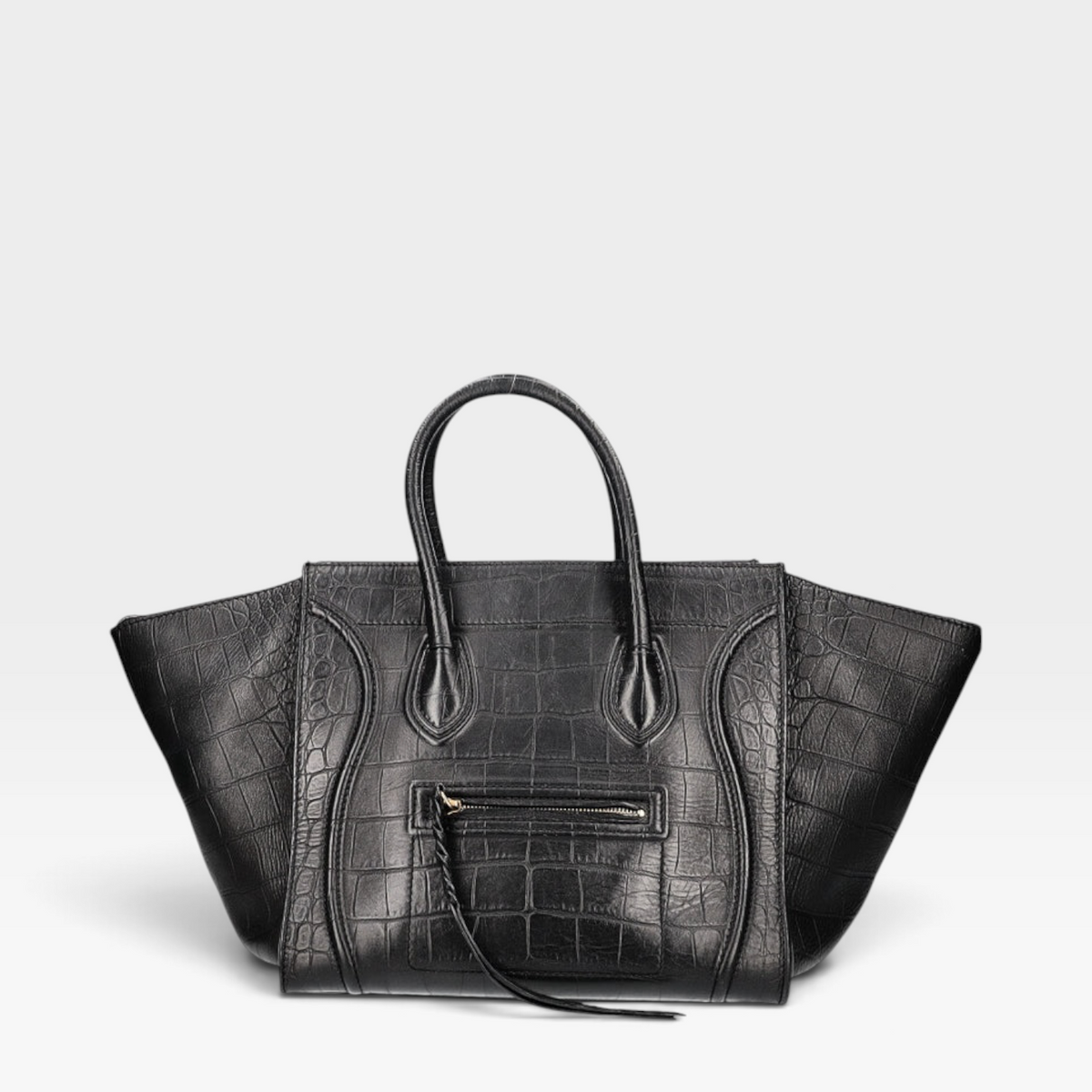 Celine Luggage Phantom Embossed Croc Tote