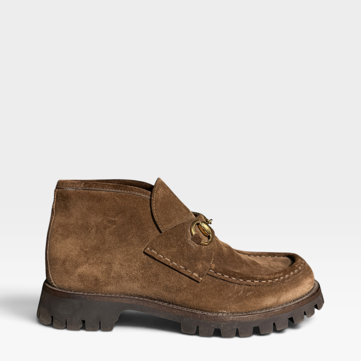 Gucci Horsebit Suede Ankle Boots