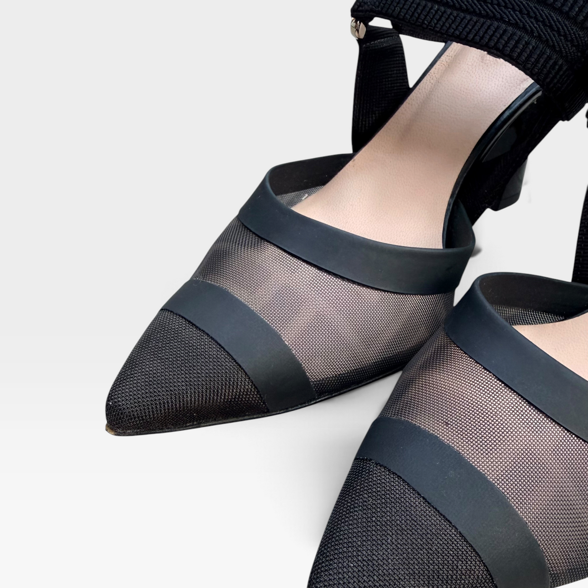 Fendi Colibrì Leather Mesh Slingbacks