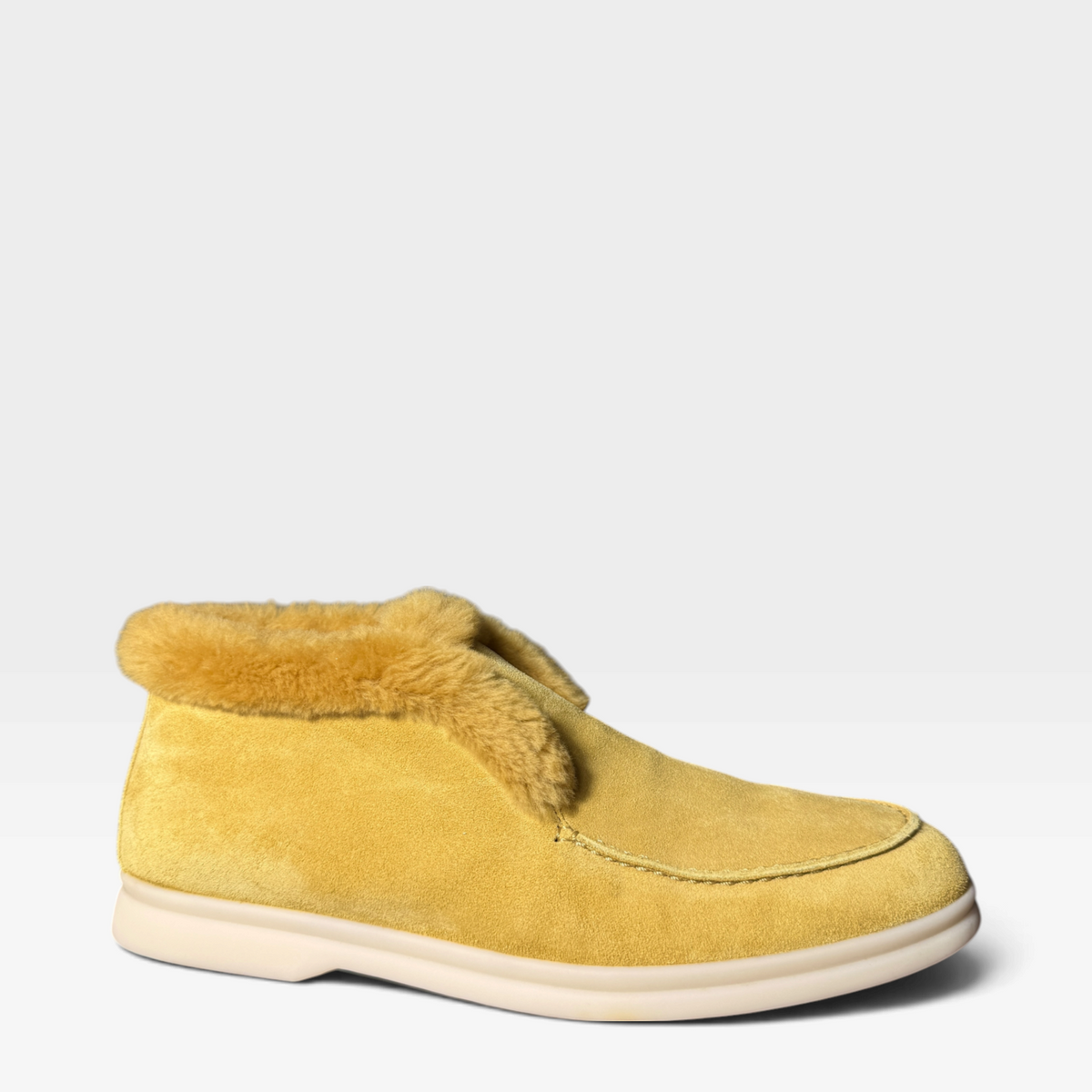 Loro Piana Open Walk Fur-Lined Suede Ankle Boots