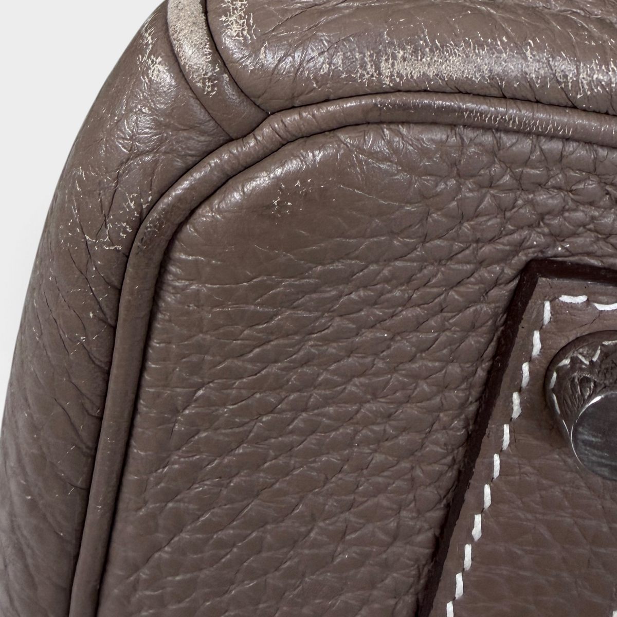 Hermès Étoupe Birkin 35, Togo Leather, Palladium Hardware, O Stamp