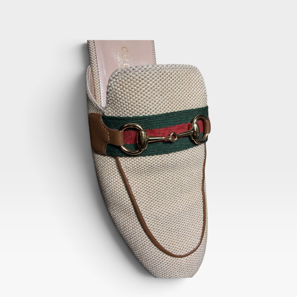 Gucci Raffia Princetown Mules