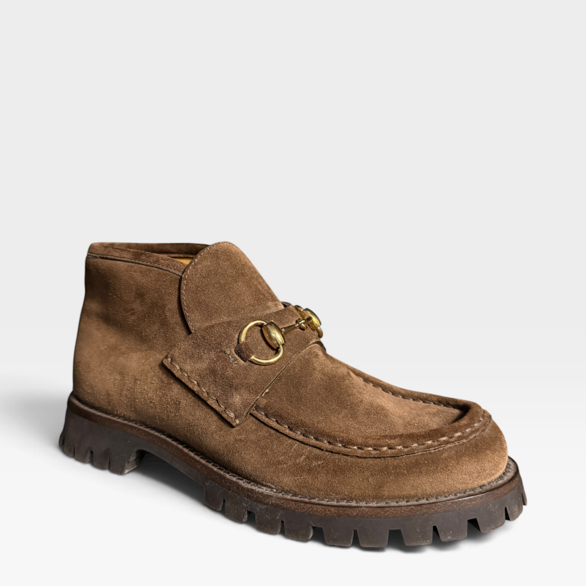 Gucci Horsebit Suede Ankle Boots