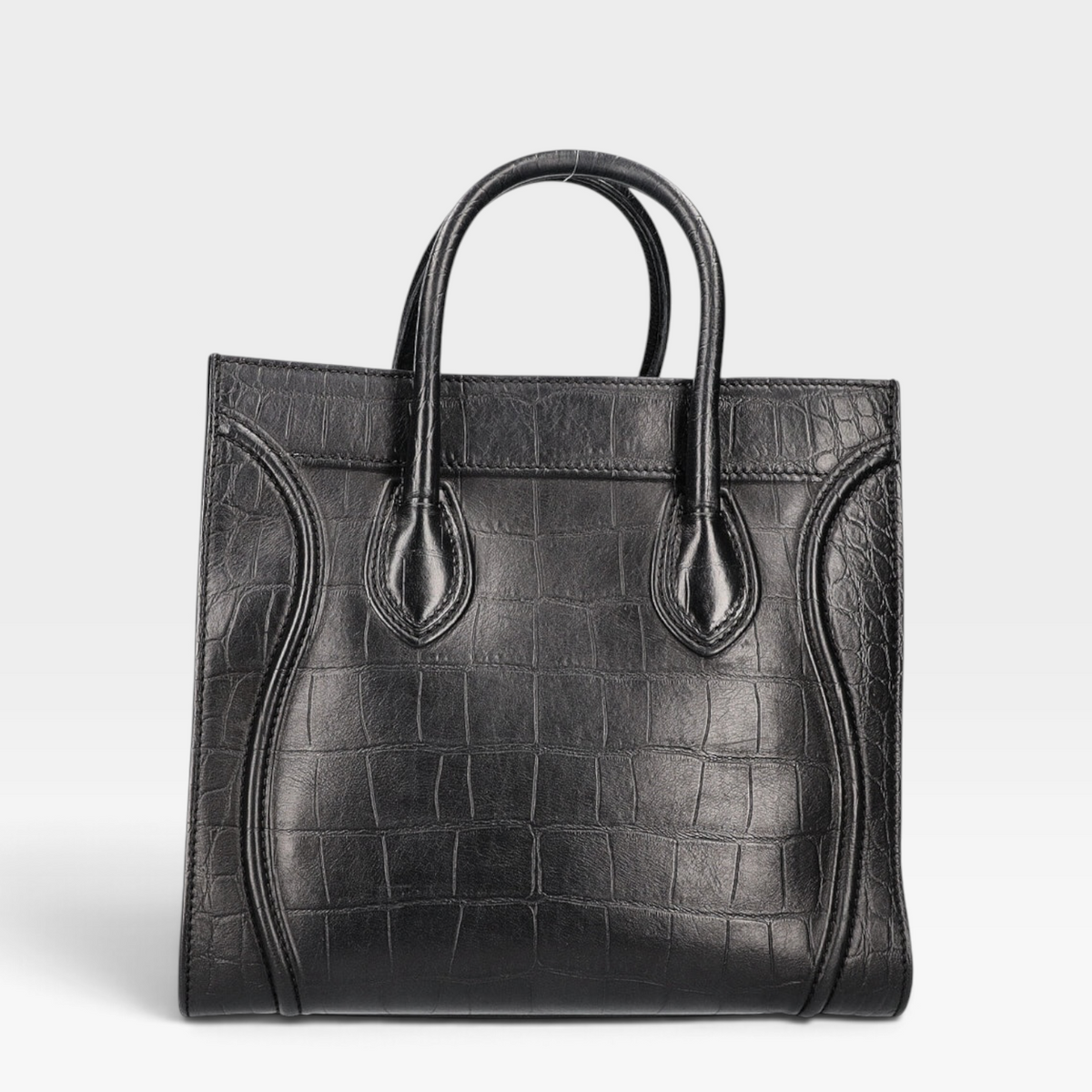 Celine Luggage Phantom Embossed Croc Tote