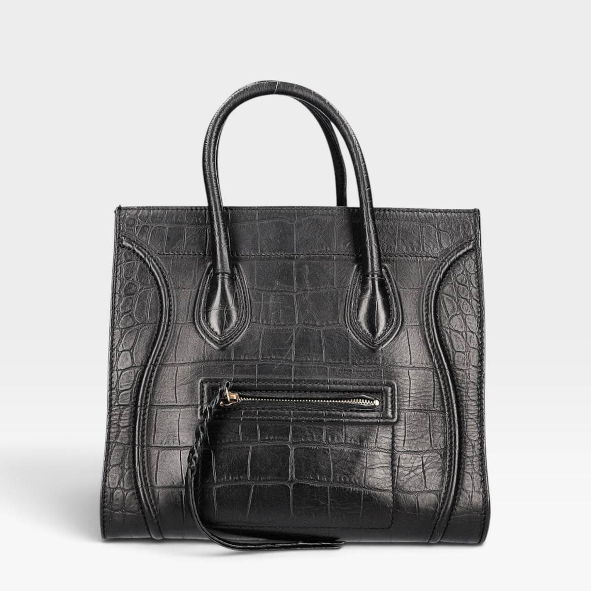 Celine Luggage Phantom Embossed Croc Tote