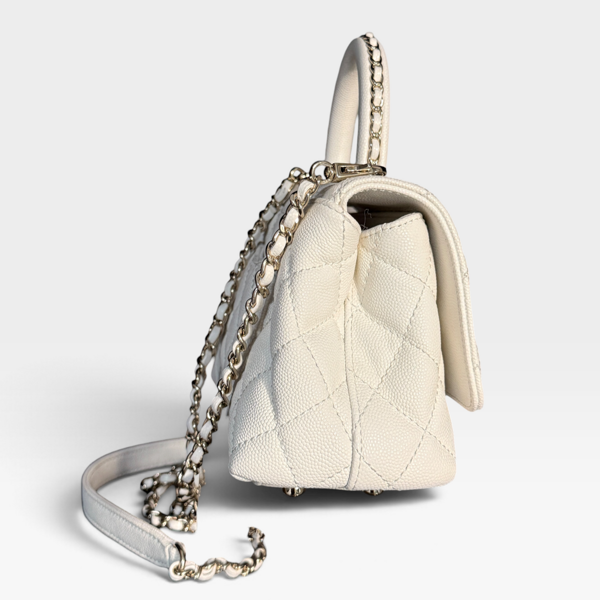 Chanel Coco Handle Small - Ivory Caviar Leather, Gold Hardware