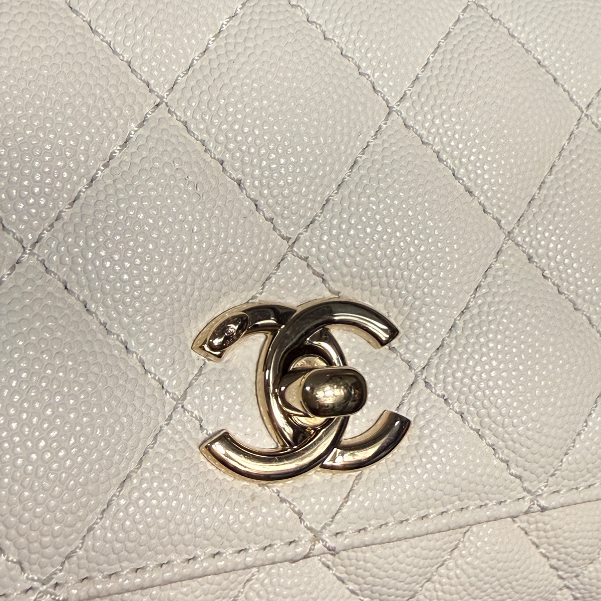 Chanel Coco Handle Small - Ivory Caviar Leather, Gold Hardware