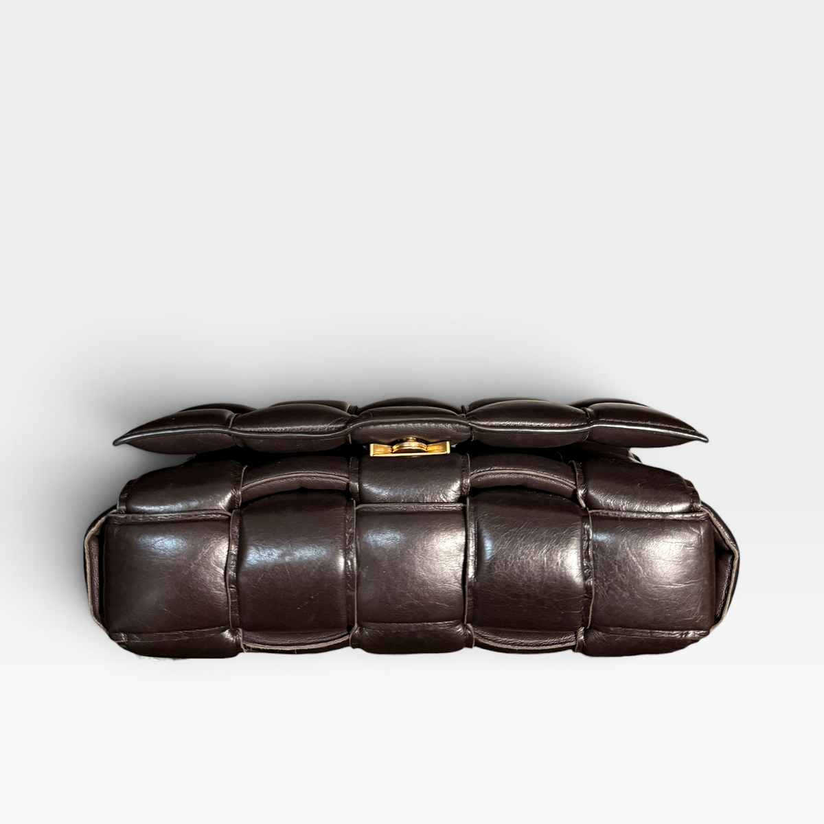 Bottega Veneta Burgundy Brown Leather Padded Cassette Bag
