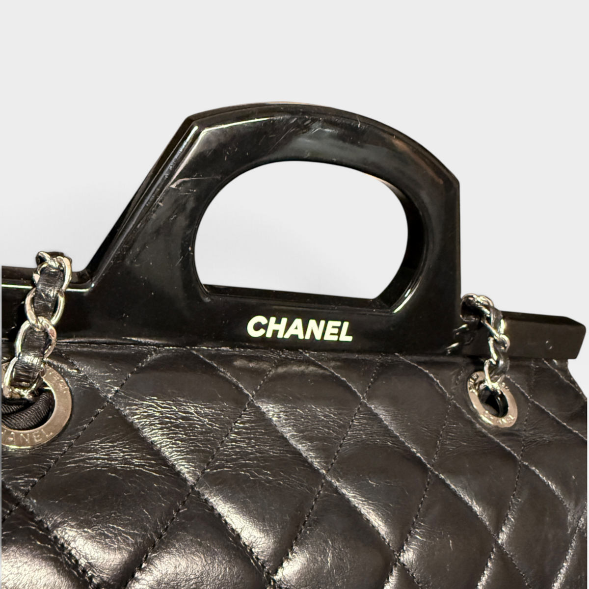 Chanel CC Delivery Bag - Black Quilted Leather, Gunmetal Hardware