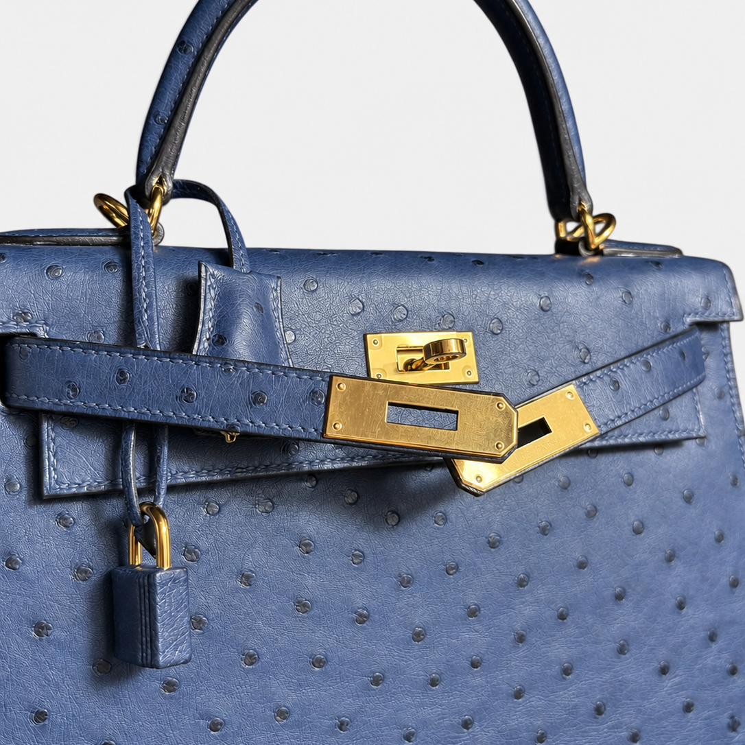 Hermès Kelly 25, Ostrich - D Stamp