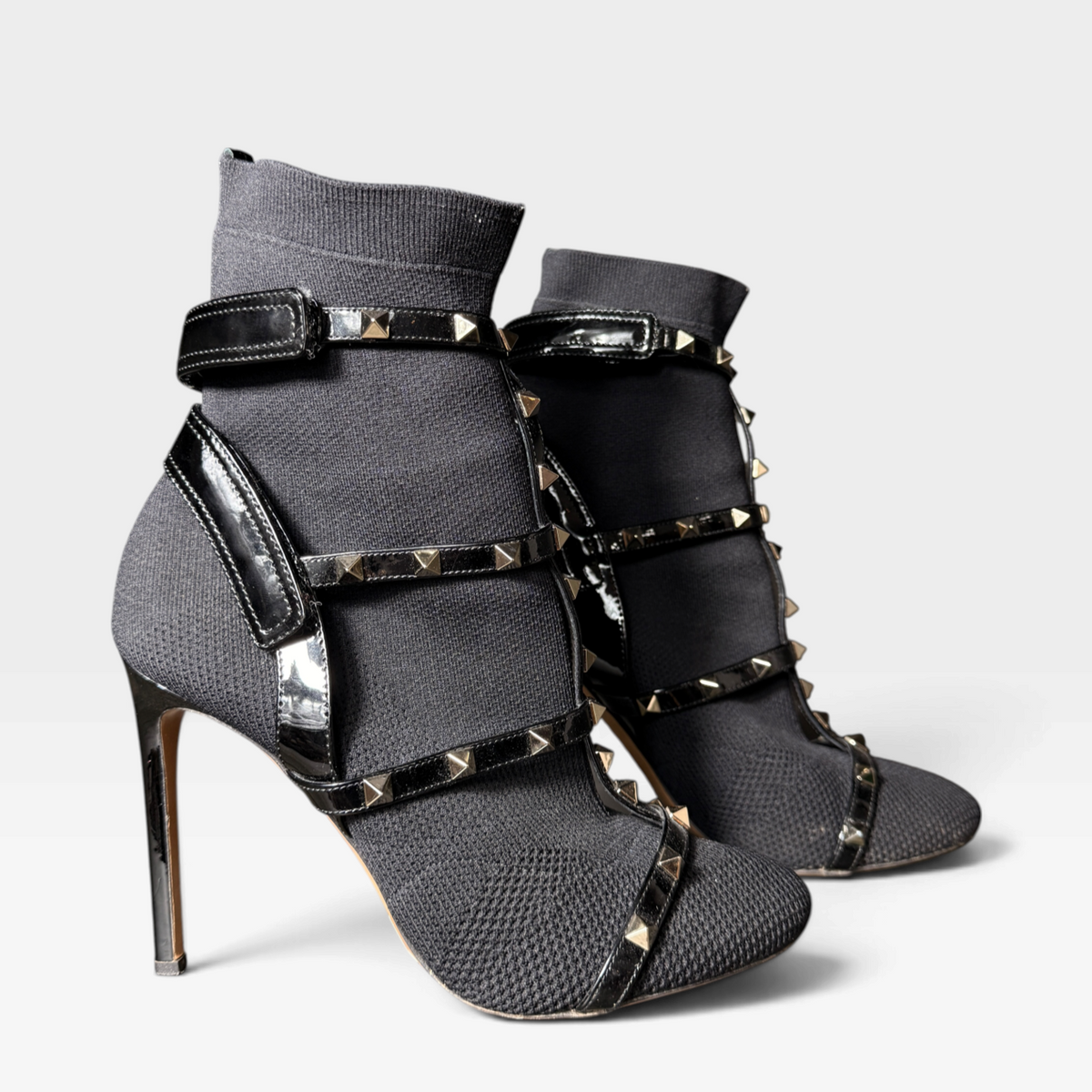 Valentino Garavani Free Rockstud Stretch-Knit Sock Boots