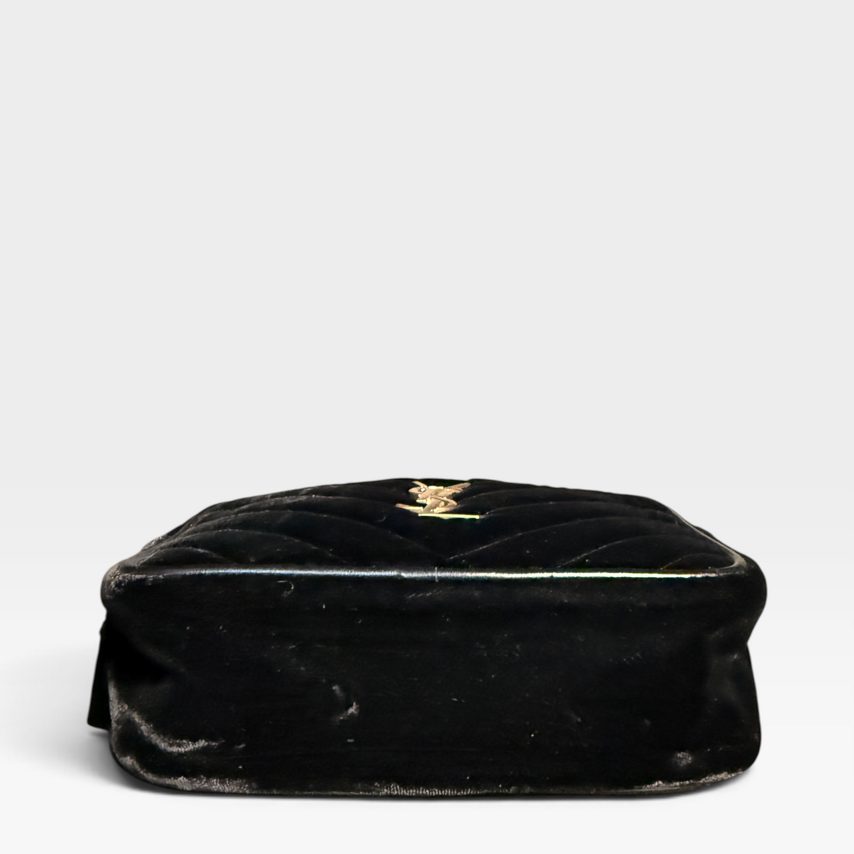Saint Laurent Mini Velvet Lou Camera Belt Bag – Black
