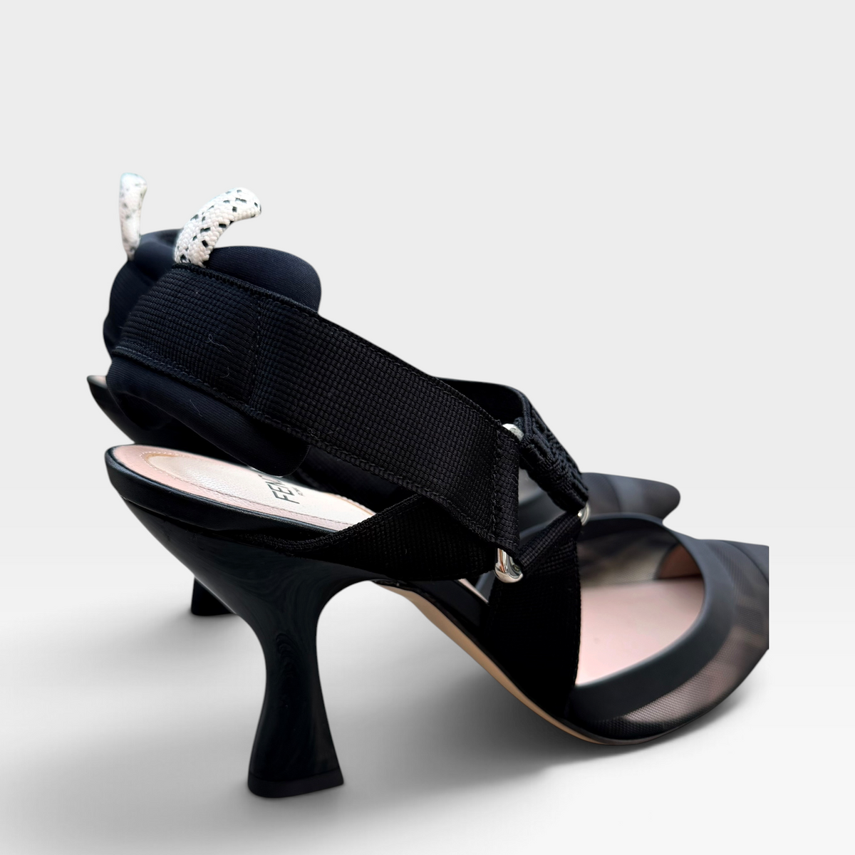 Fendi Colibrì Leather Mesh Slingbacks