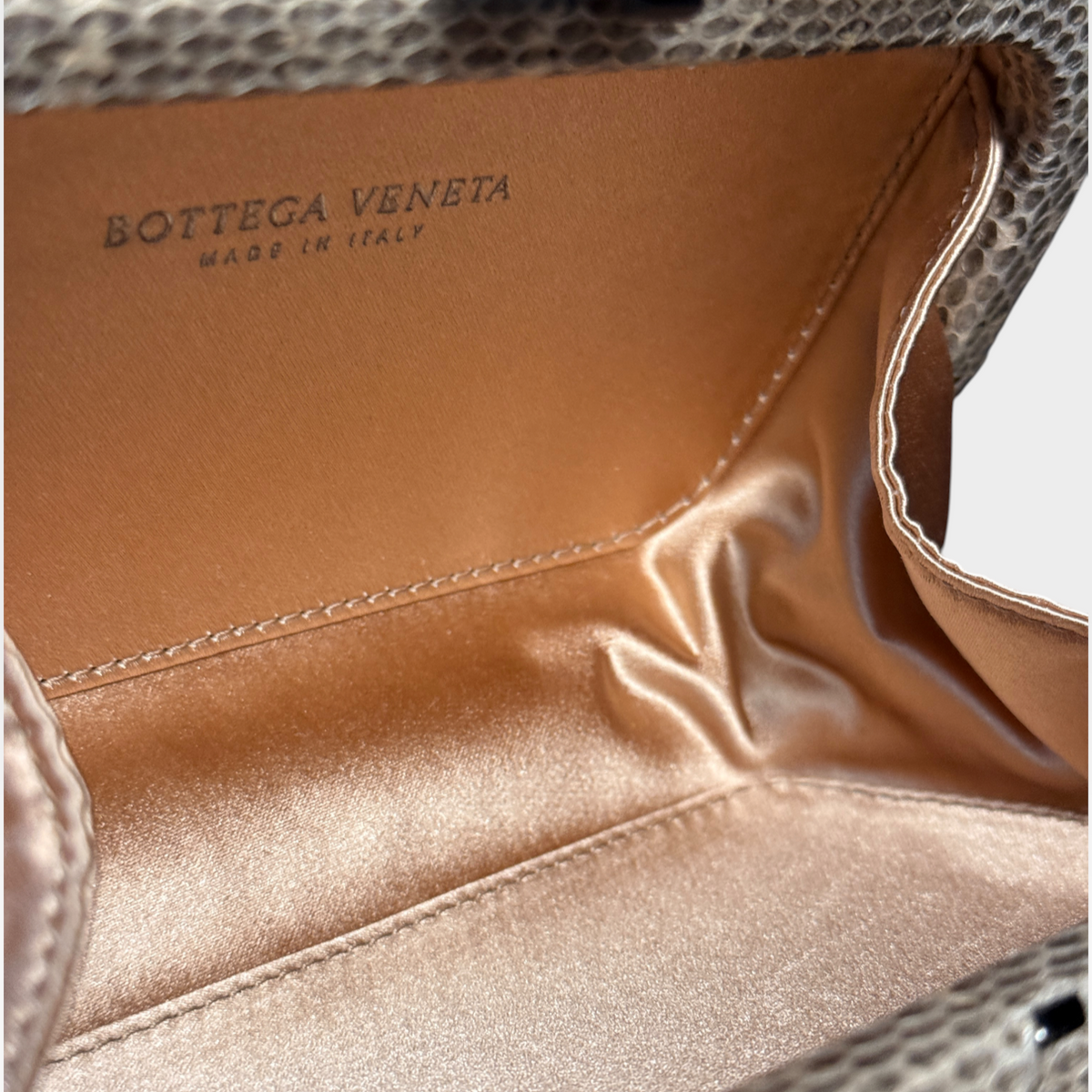 Bottega Veneta Knot Clutch with Python Trim – Blush