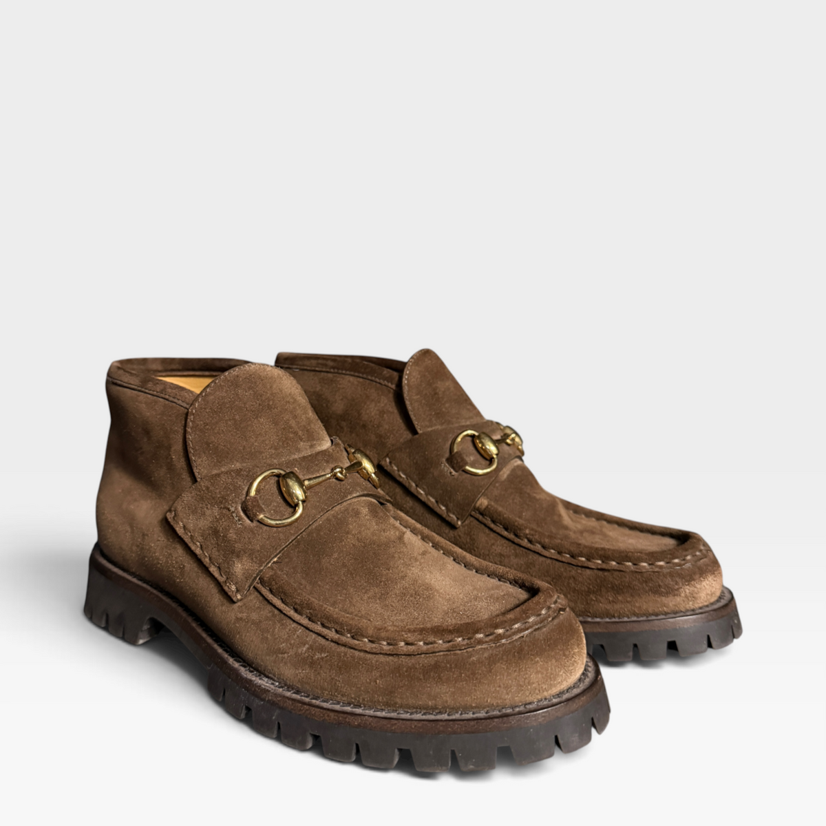 Gucci Horsebit Suede Ankle Boots