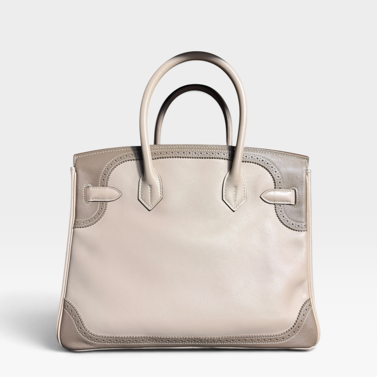 Hermès Birkin 30 Ghillies, Limited Edition Argile & Étoupe, Palladium Hardware - P Stamp