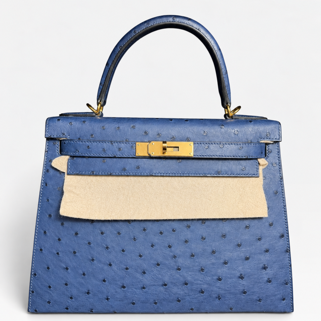 Hermès Kelly 25, Ostrich - D Stamp