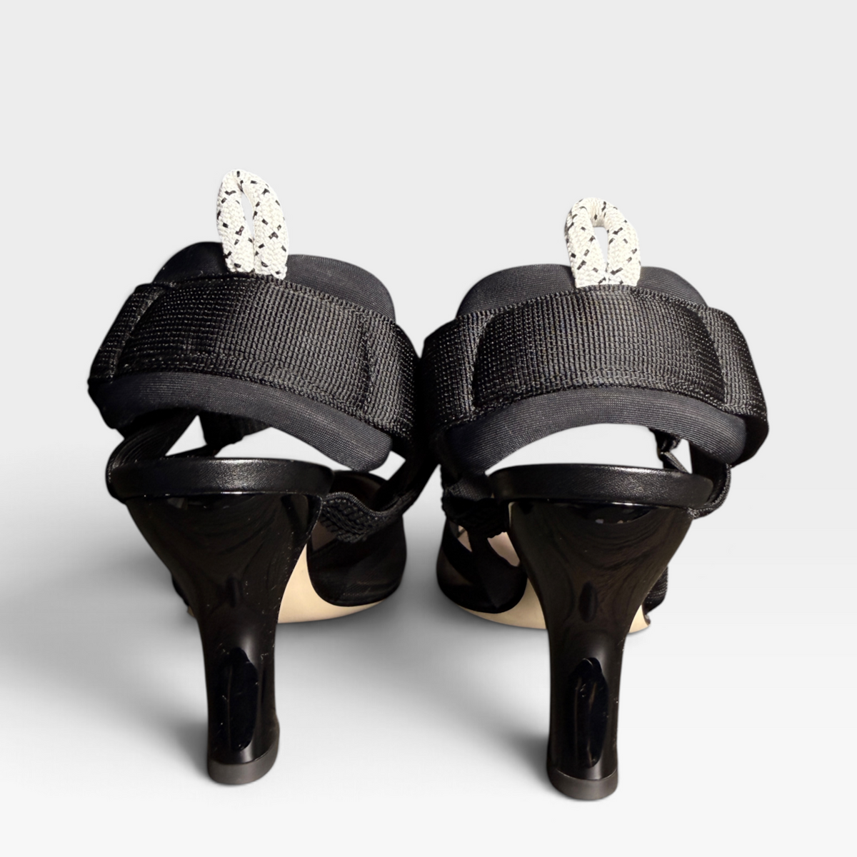 Fendi Colibrì Leather Mesh Slingbacks