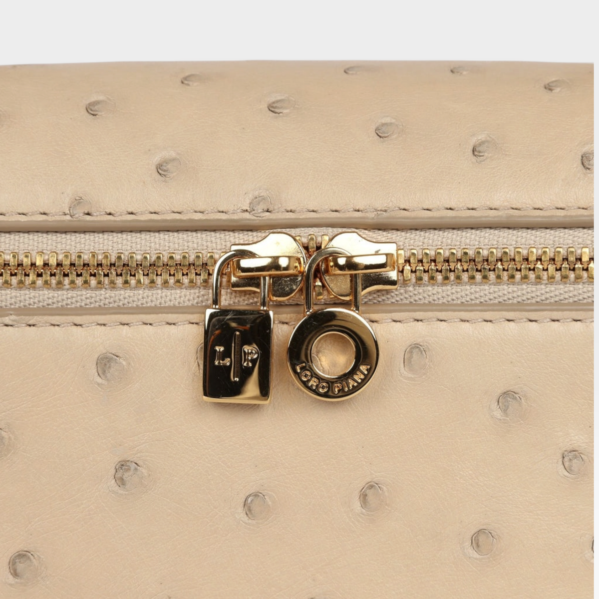 Loro Piana Extra Pocket L19 Ostrich Pouch Bag GHW