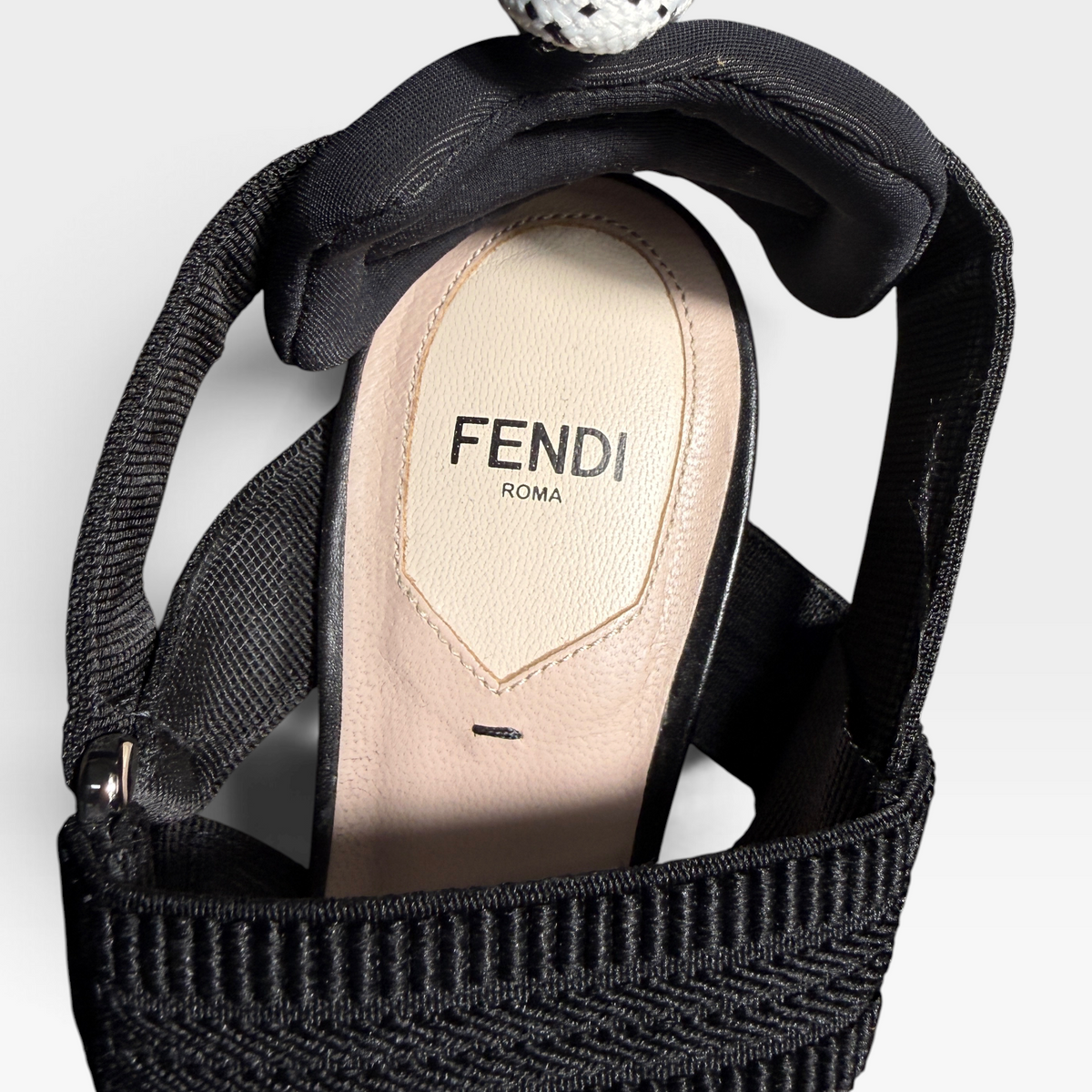 Fendi Colibrì Leather Mesh Slingbacks