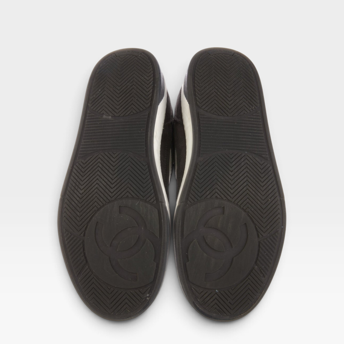 Chanel Interlocking CC Logo Suede Sneakers