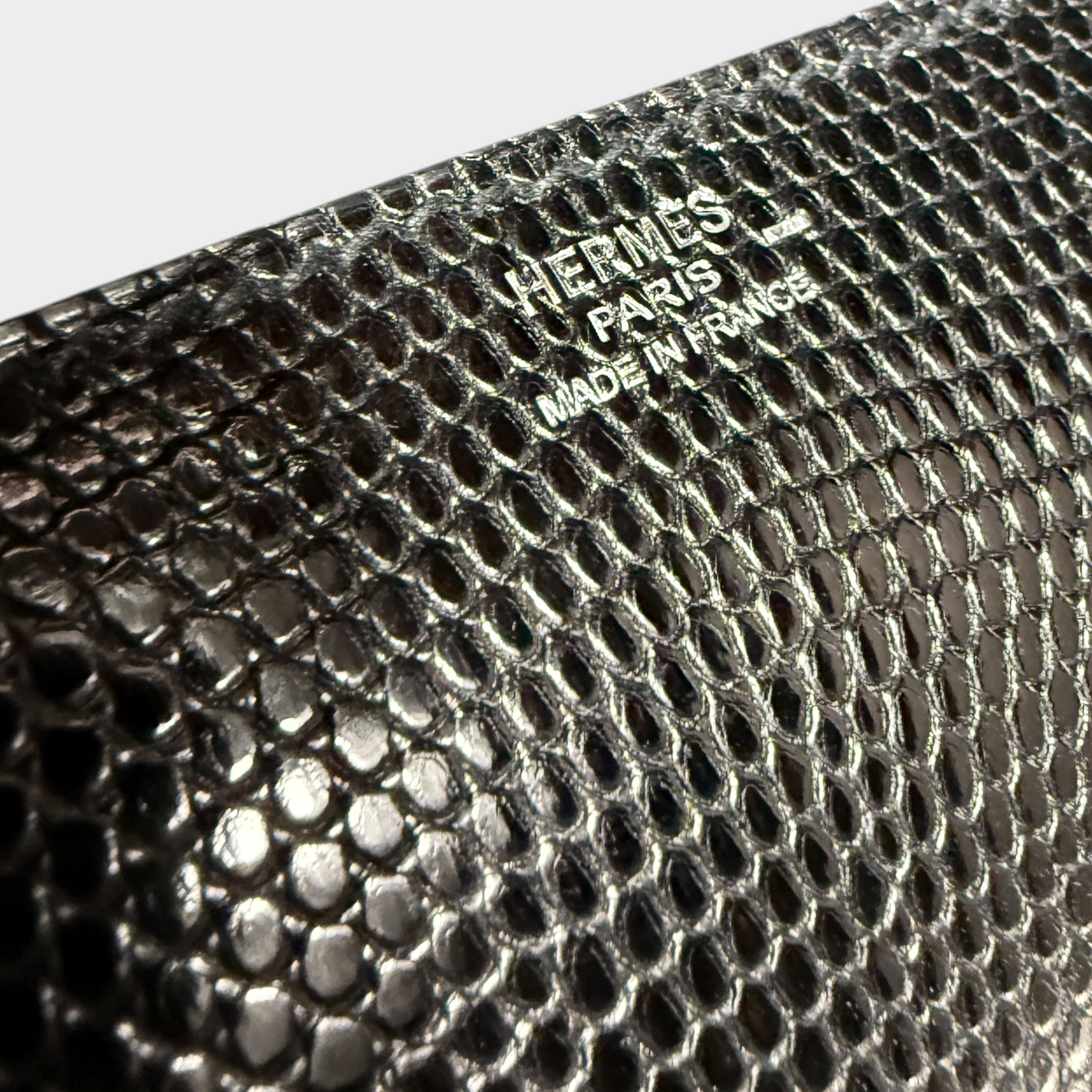 Hermès Égée Clutch, Niloticus Lizard, Palladium-Plated Hardware