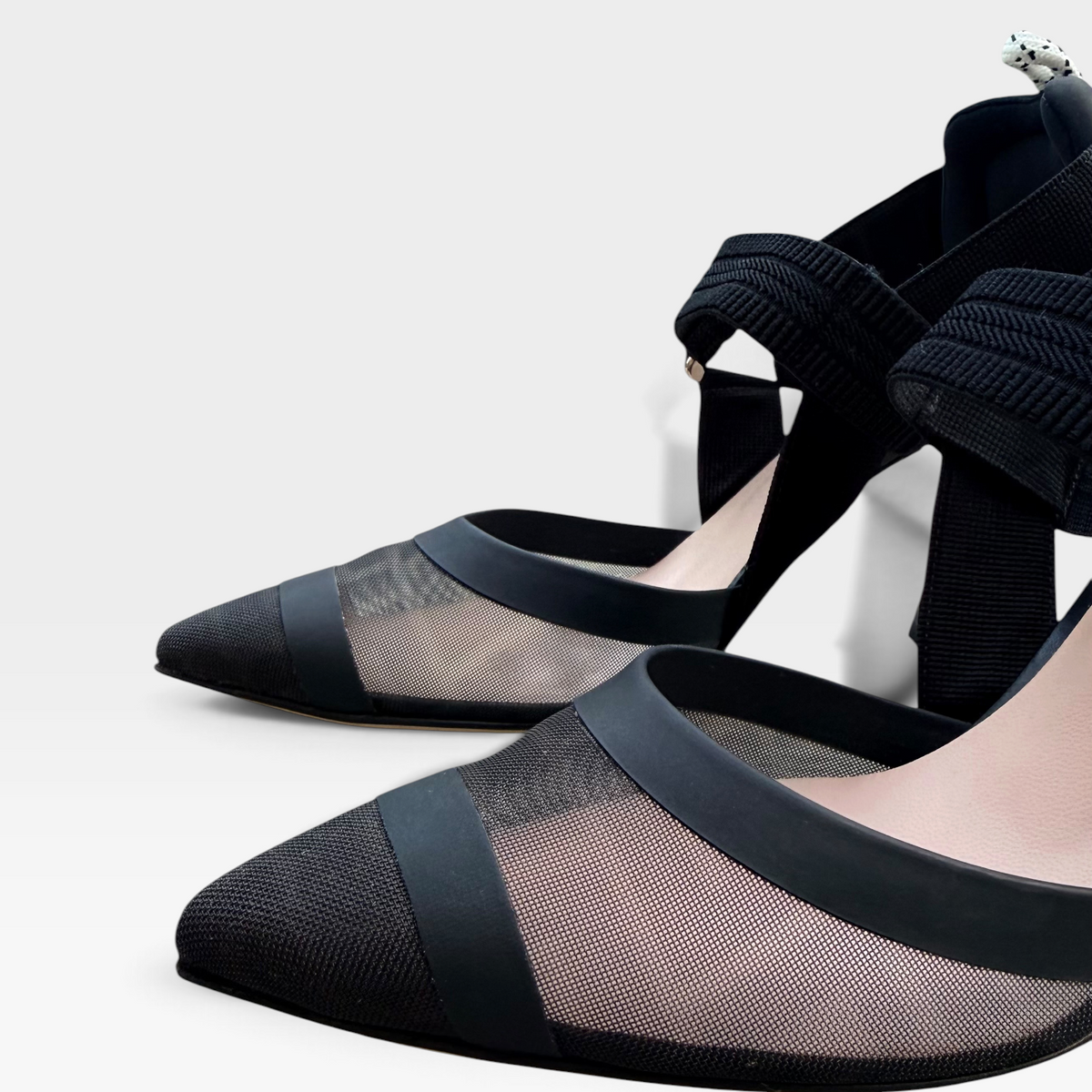 Fendi Colibrì Leather Mesh Slingbacks