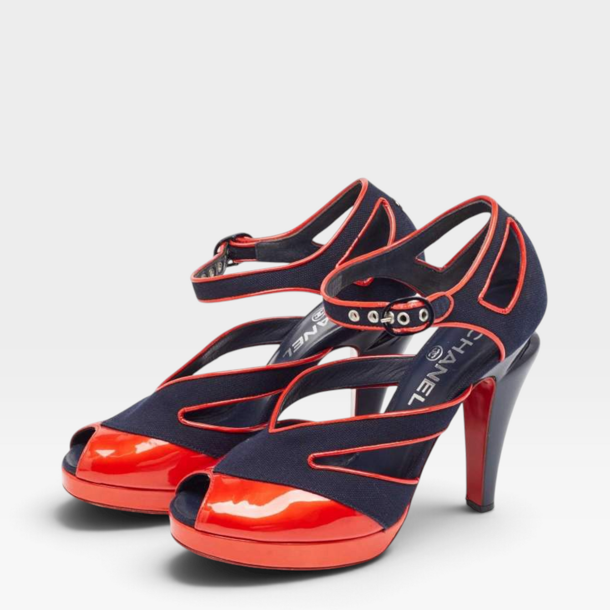 Chanel Vintage 2008 Runway Peep Toe Sandals