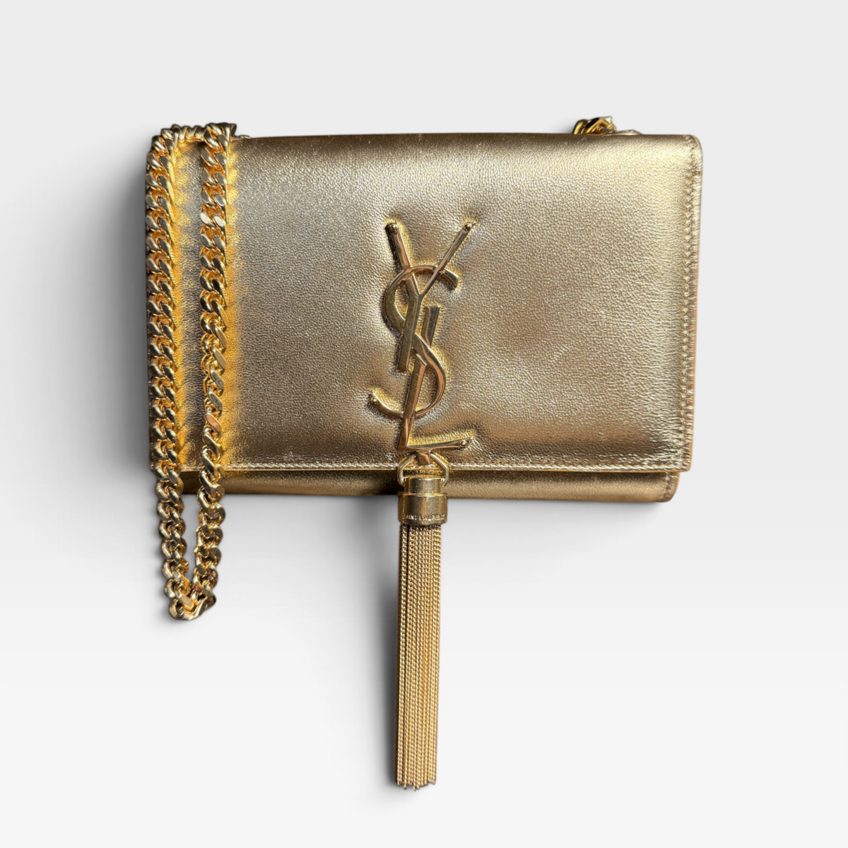 Saint Laurent Kate Small Monogram Chain Bag – Gold