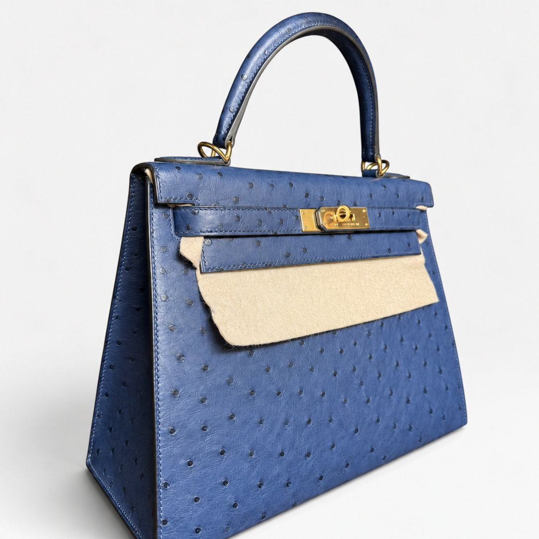 Hermès Kelly 25, Ostrich - D Stamp