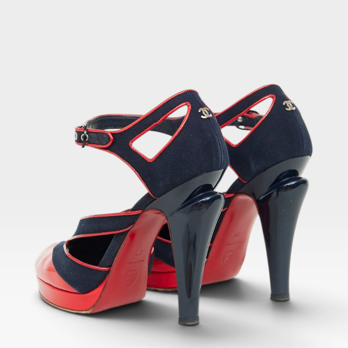 Chanel Vintage 2008 Runway Peep Toe Sandals