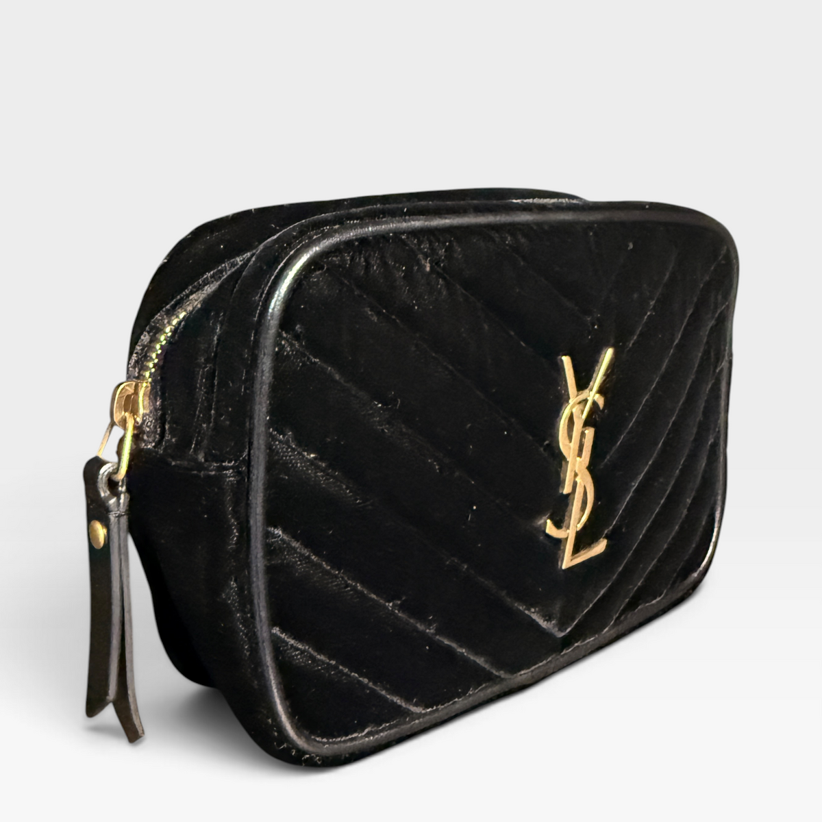 Saint Laurent Mini Velvet Lou Camera Belt Bag – Black