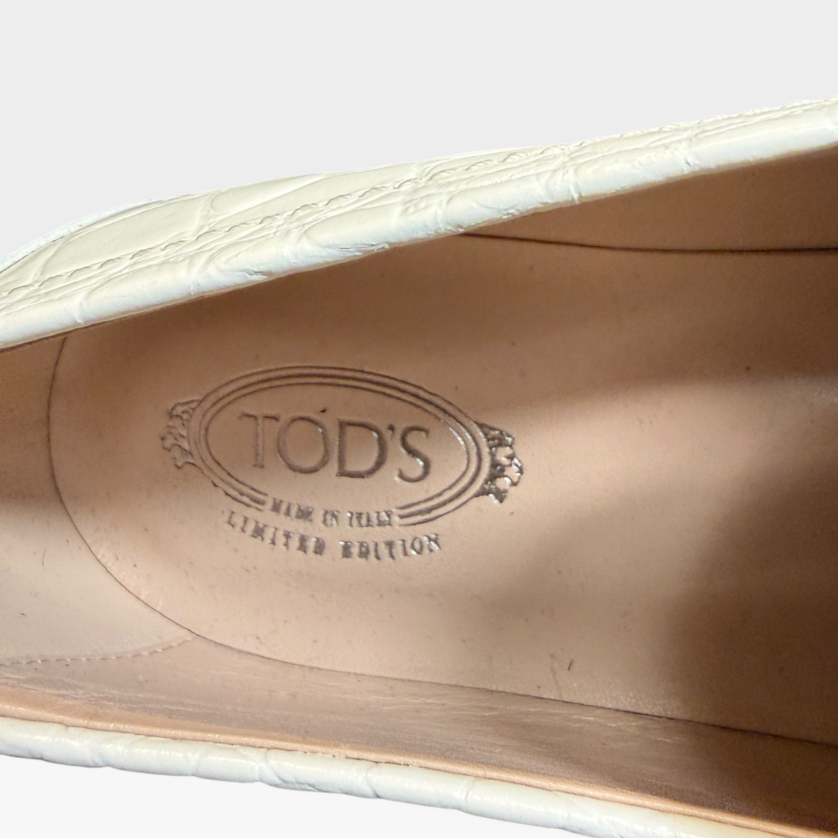 Tod's Double T Bar Croc Leather Loafers