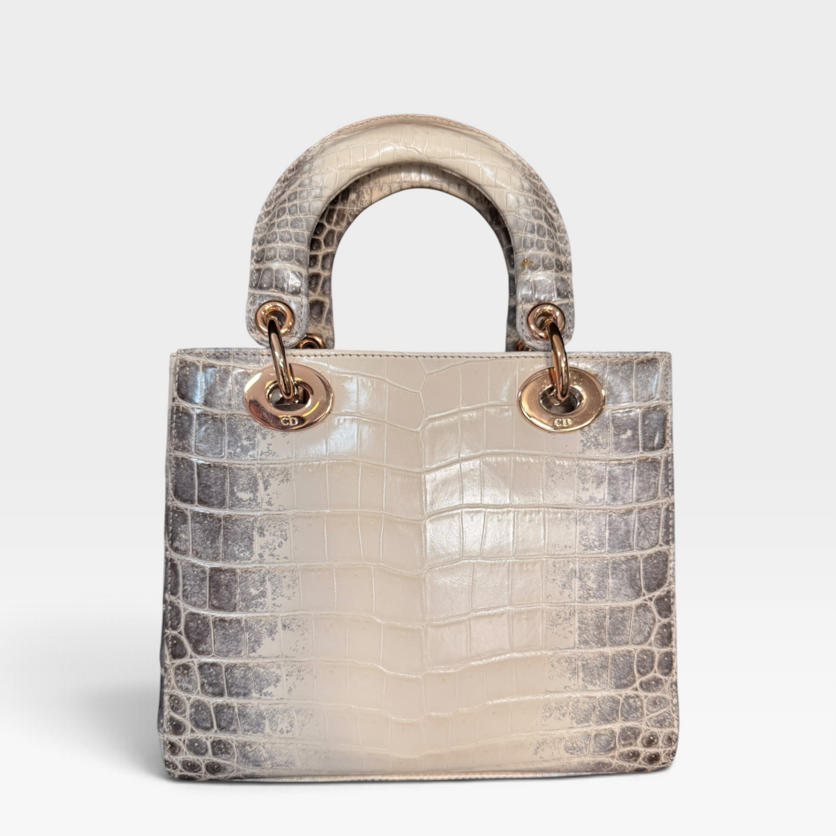 Christian Dior Lady Dior, Himalayan Crocodile, Crystal Cannage Charms, Rose Gold Hardware