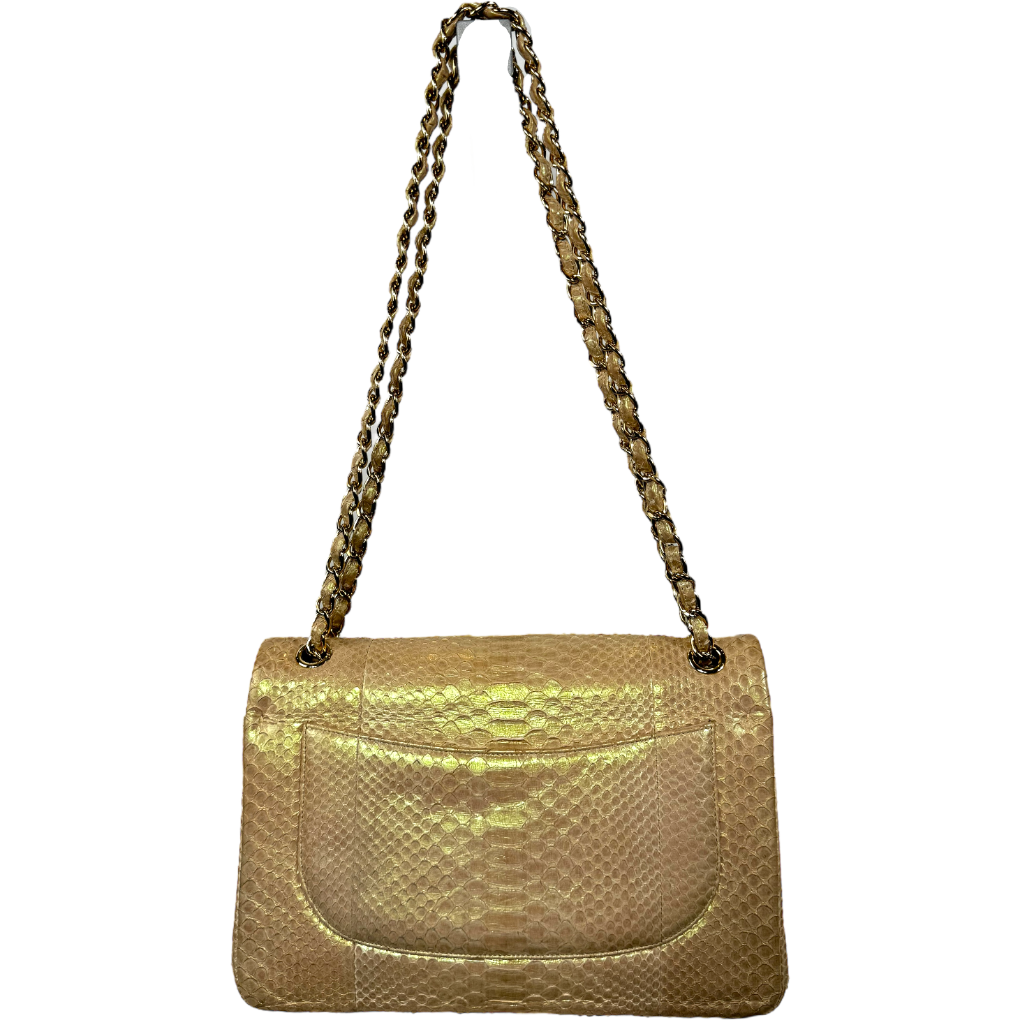 CHANEL Jumbo Metallic Python Iridescent Classic with Champagne Hardware 2012