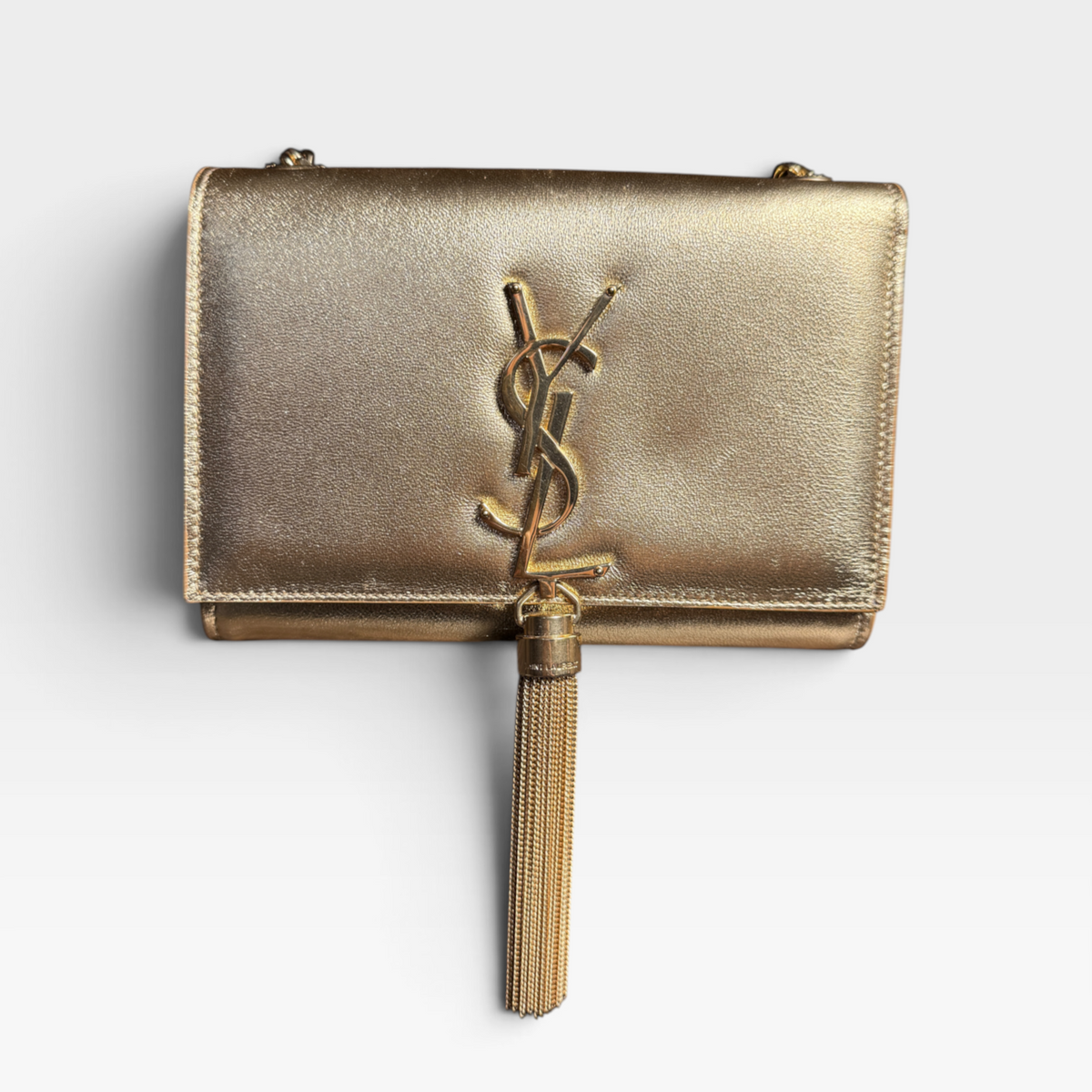Saint Laurent Kate Small Monogram Chain Bag – Gold