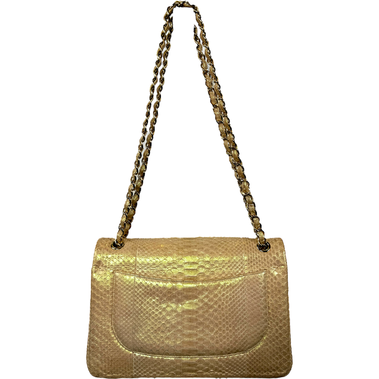 CHANEL Jumbo Metallic Python Iridescent Classic with Champagne Hardware 2012