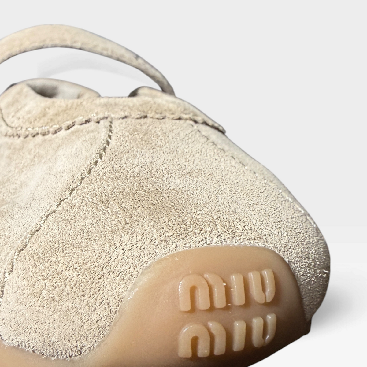 Miu Miu Plume Deserto Suede Ballet Flats
