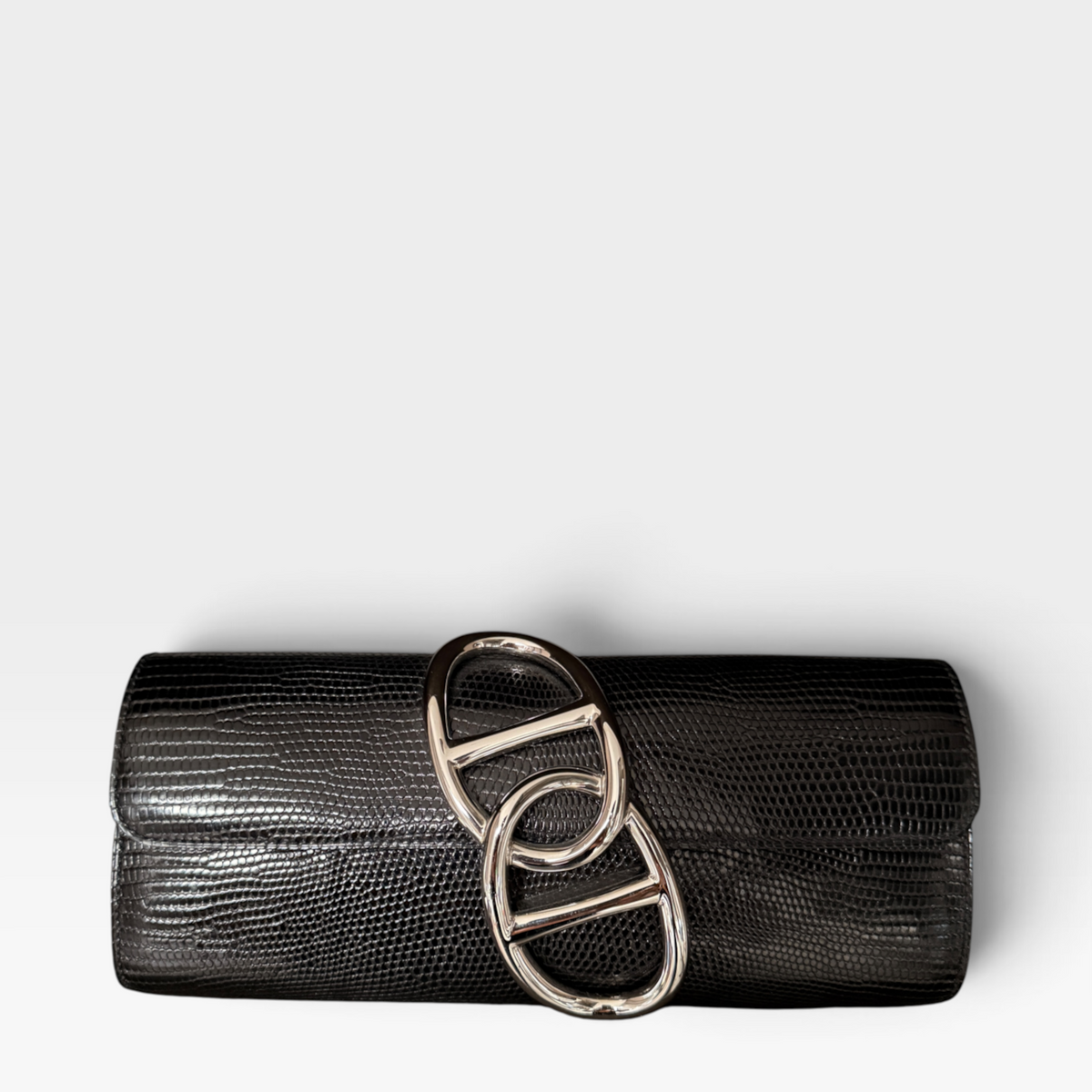 Hermès Égée Clutch, Niloticus Lizard, Palladium-Plated Hardware