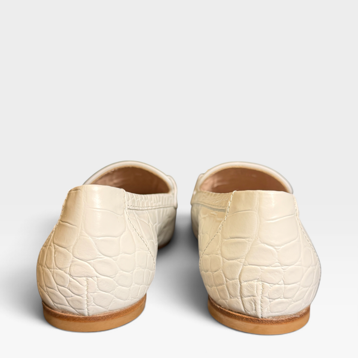 Tod's Double T Bar Croc Leather Loafers