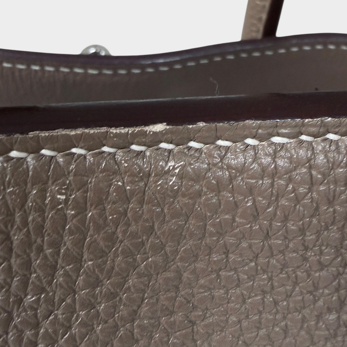 Hermès Étoupe Birkin 35, Togo Leather, Palladium Hardware, O Stamp