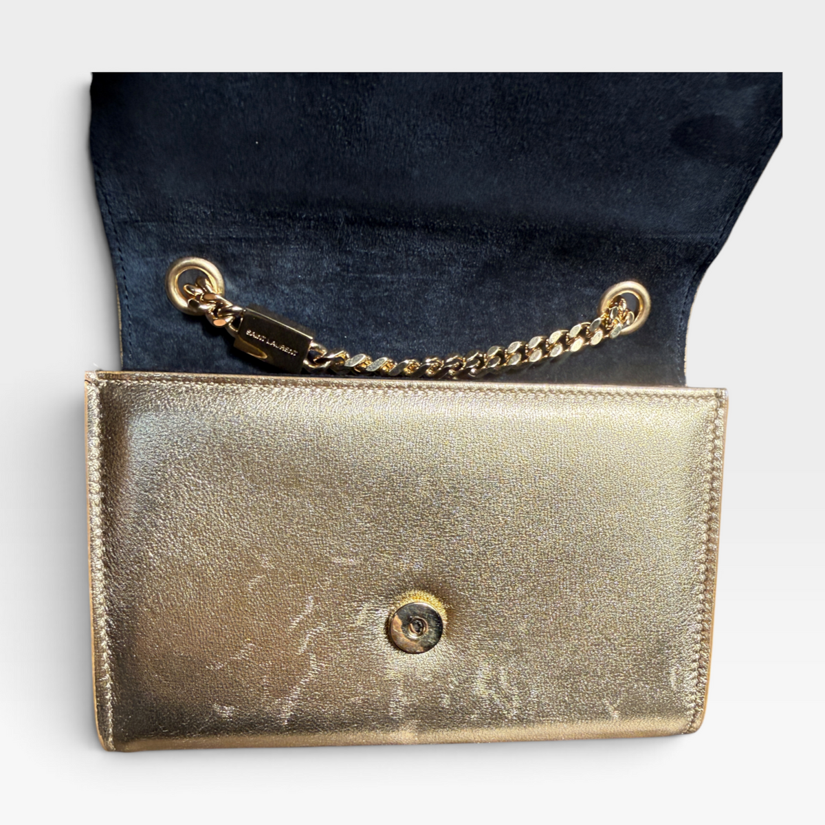 Saint Laurent Kate Small Monogram Chain Bag – Gold