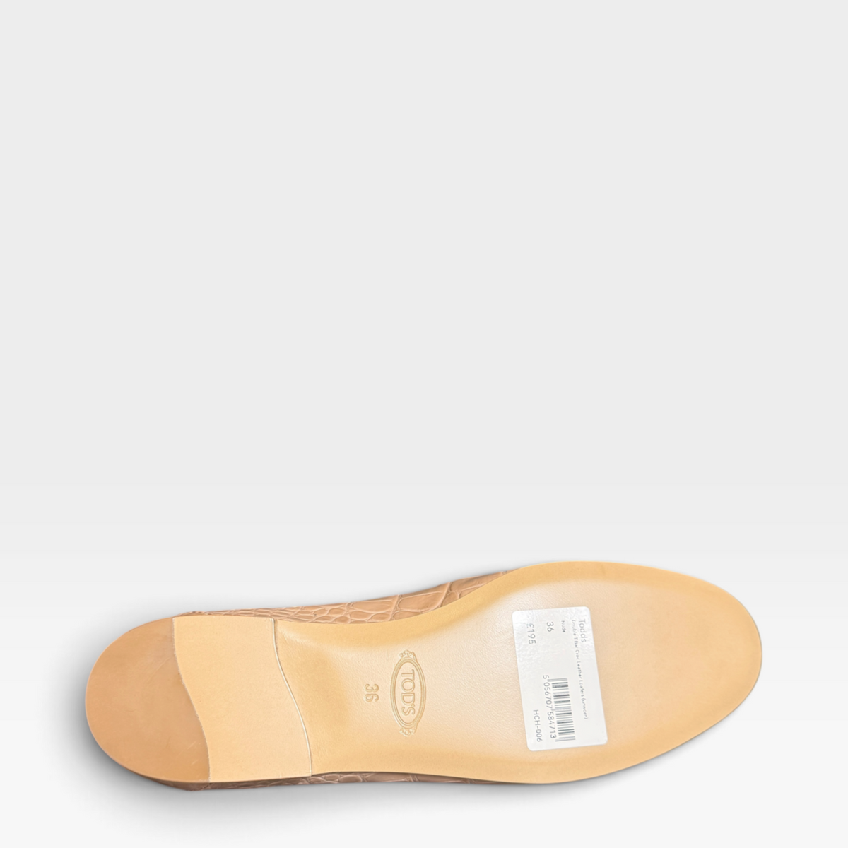 Tod's Double T Bar Croc Leather Loafers