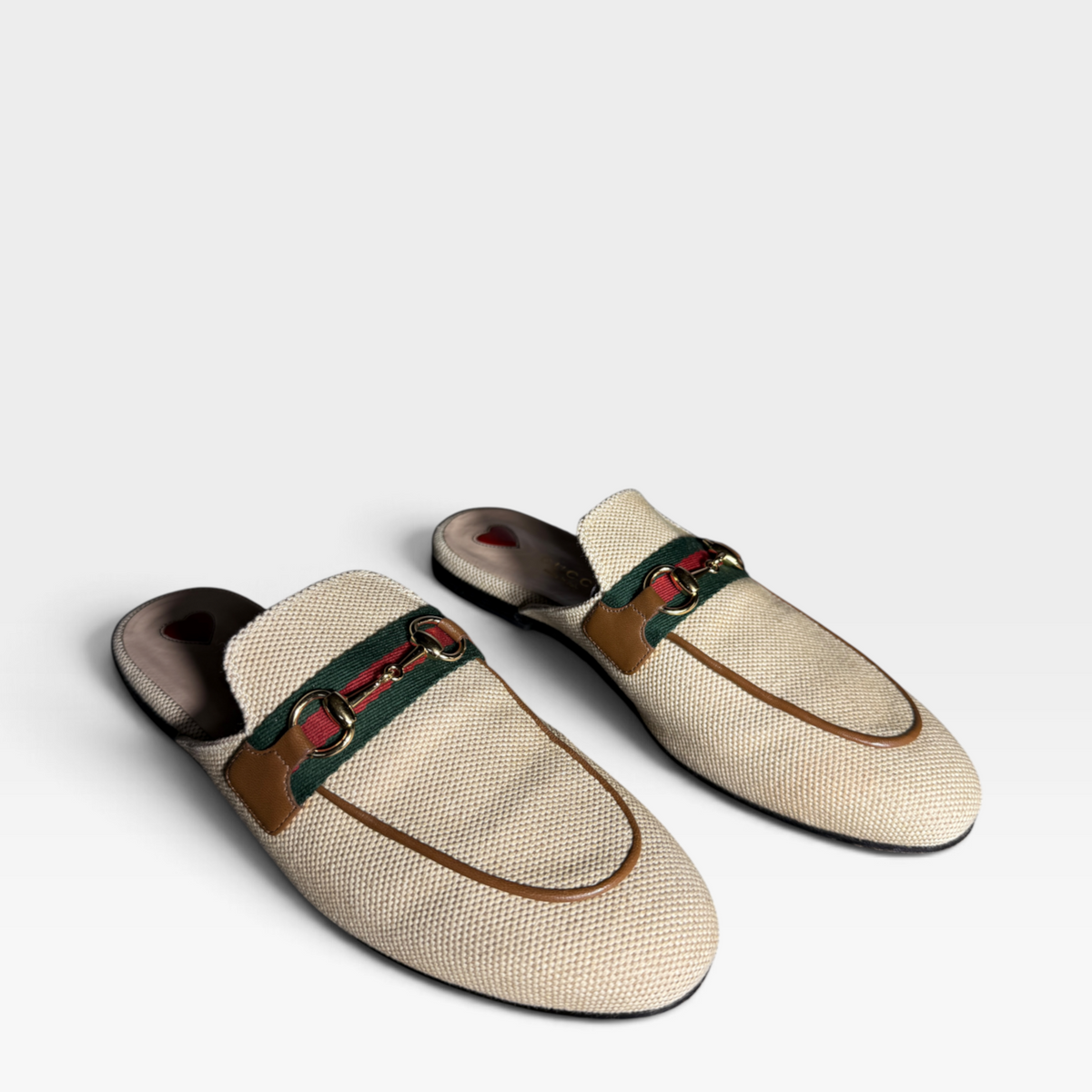 Gucci Raffia Princetown Mules