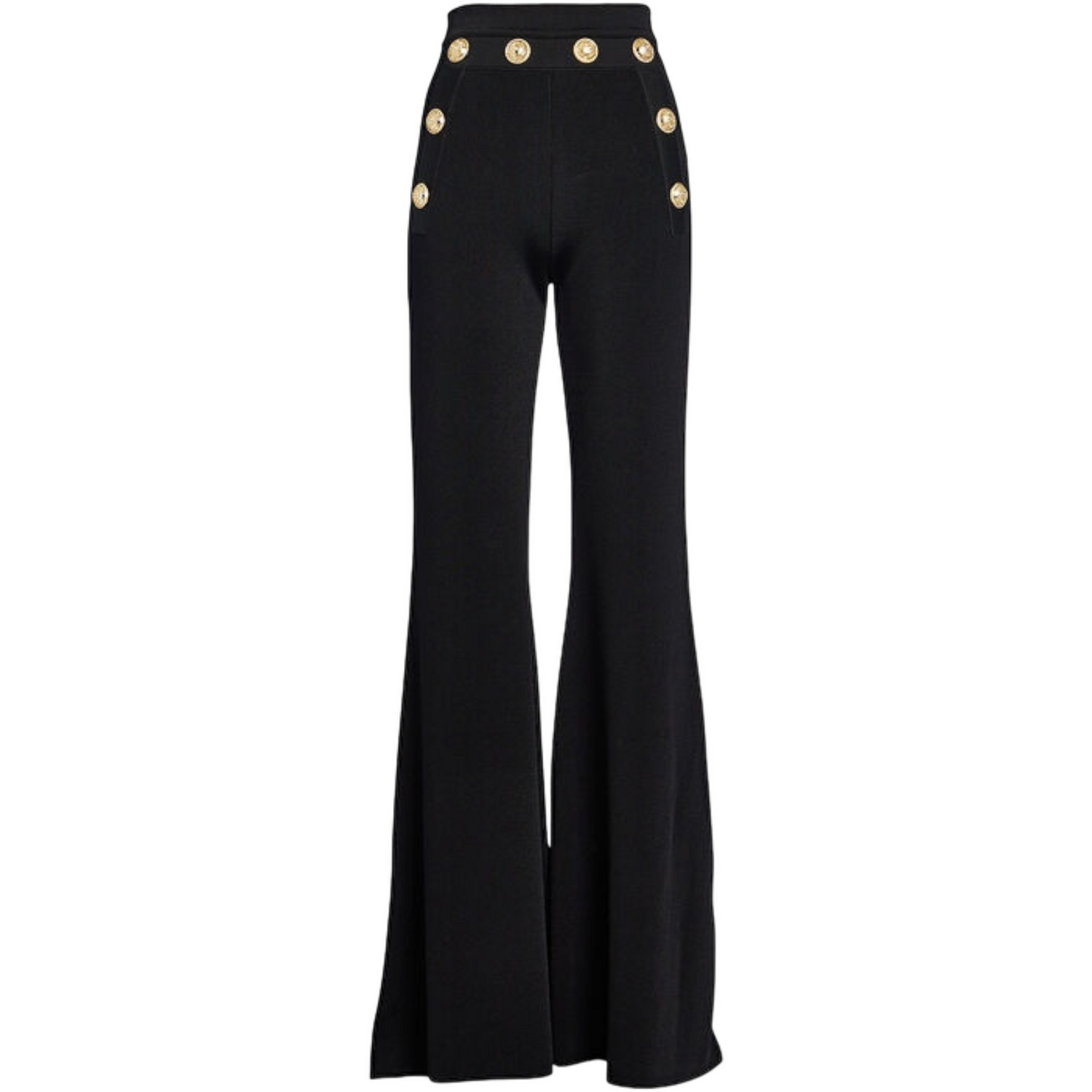 Balmain Black Knitted Flared Trousers