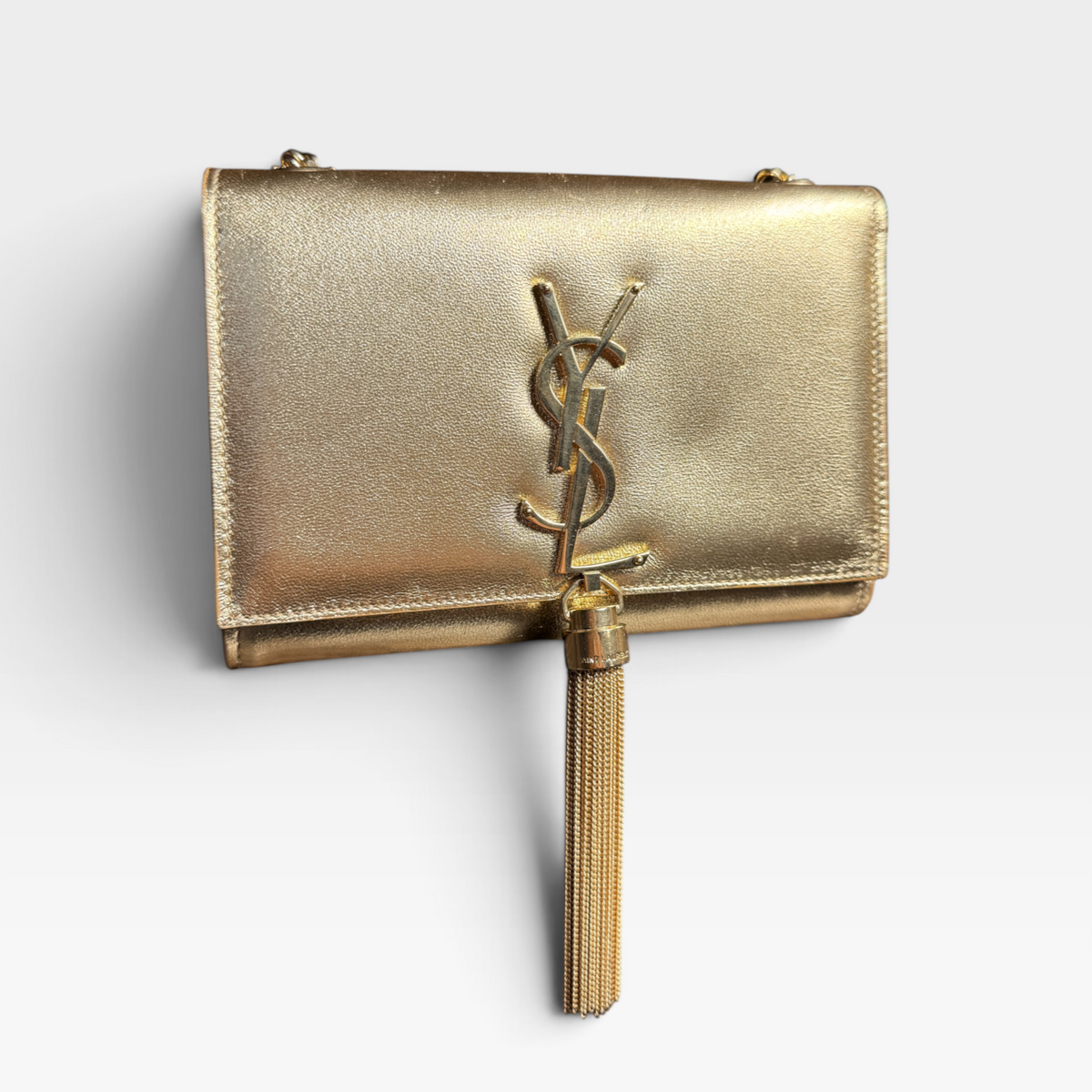 Saint Laurent Kate Small Monogram Chain Bag – Gold