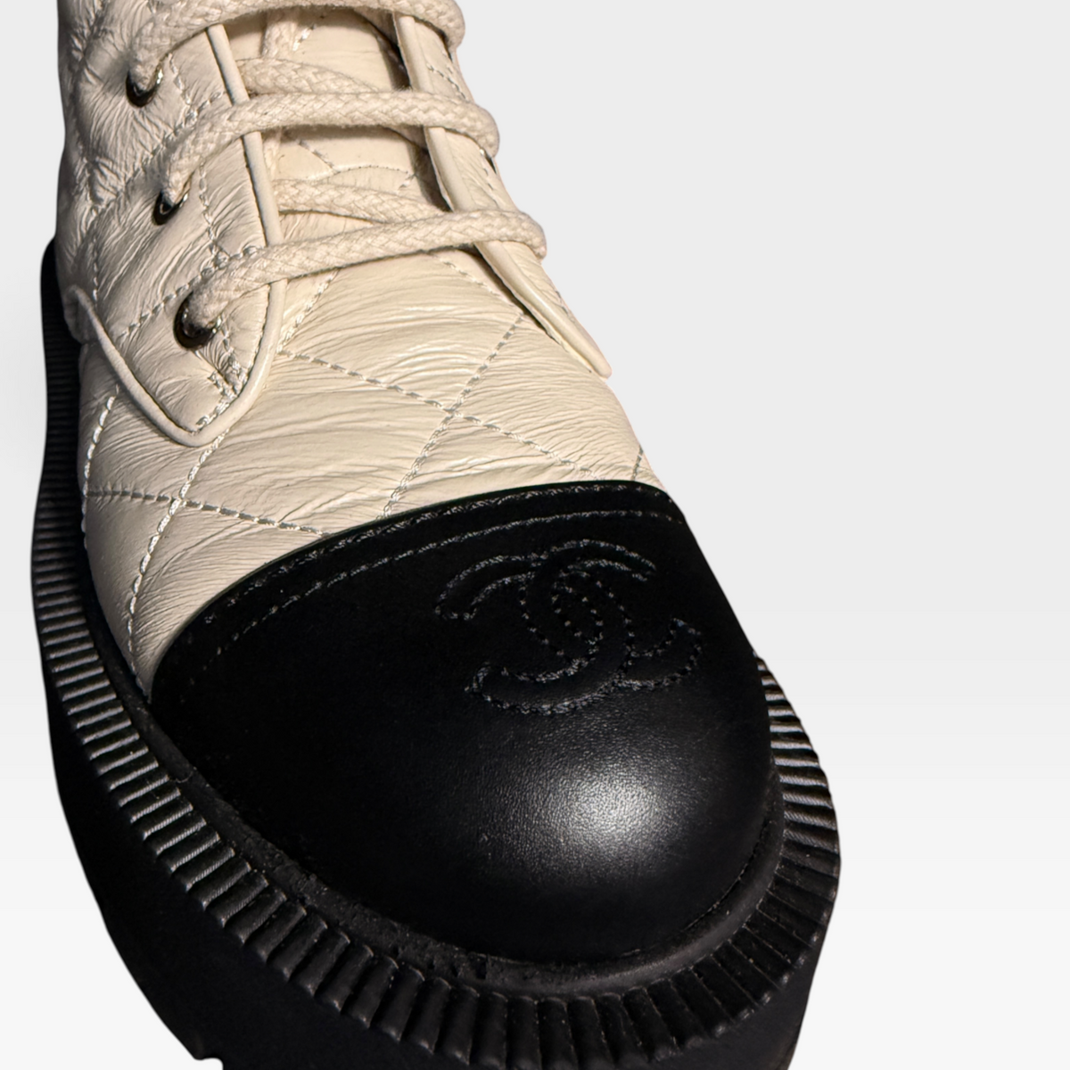 Chanel Quilted Combat Boots