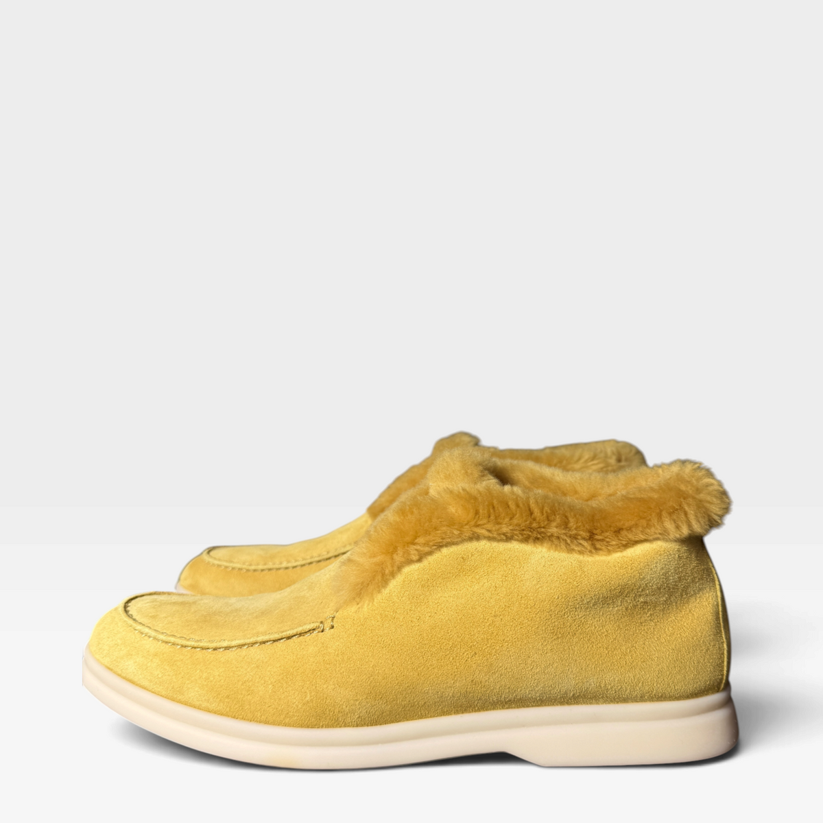 Loro Piana Open Walk Fur-Lined Suede Ankle Boots