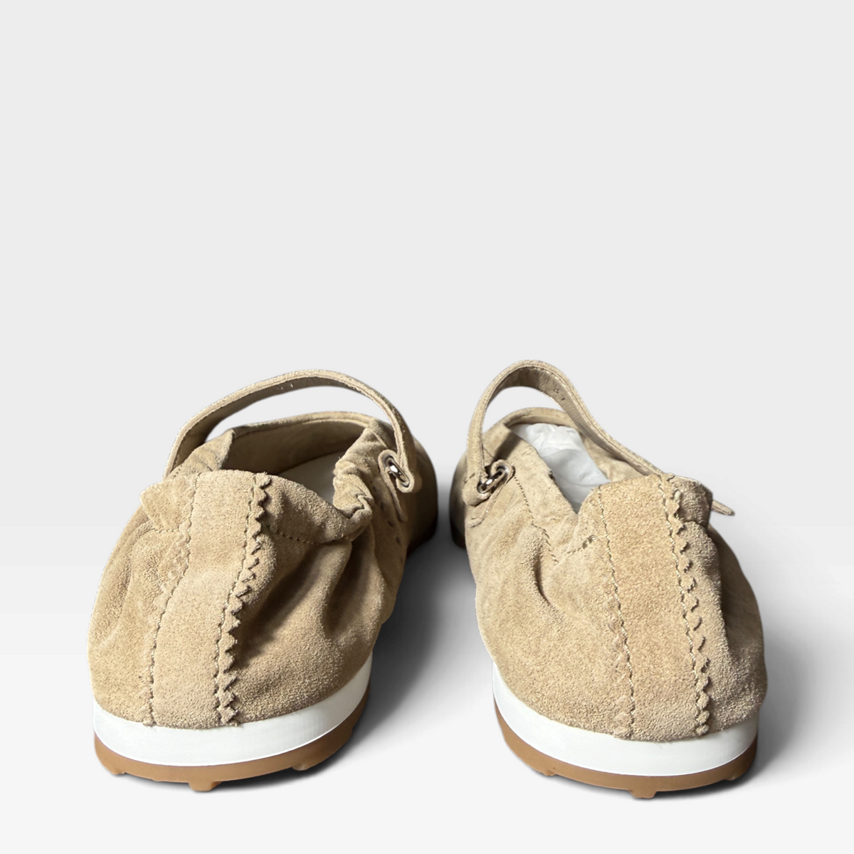 Miu Miu Plume Deserto Suede Ballet Flats